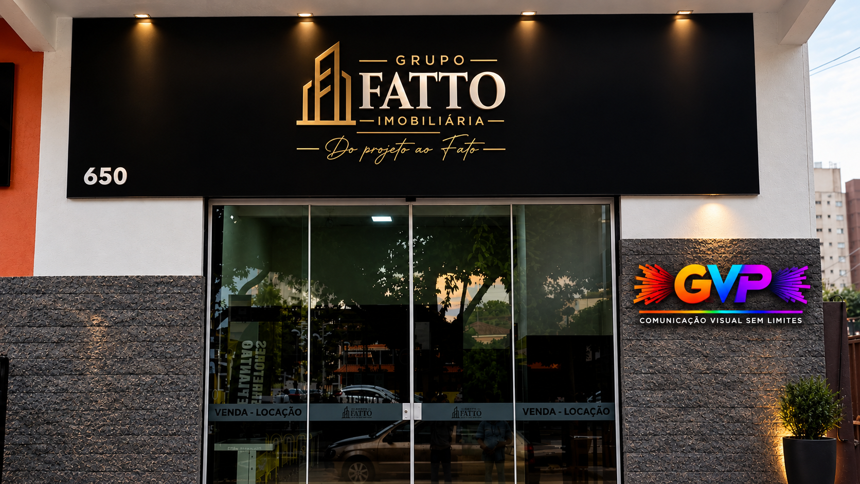 Fachada Grupo Fatto produzida pela GVP